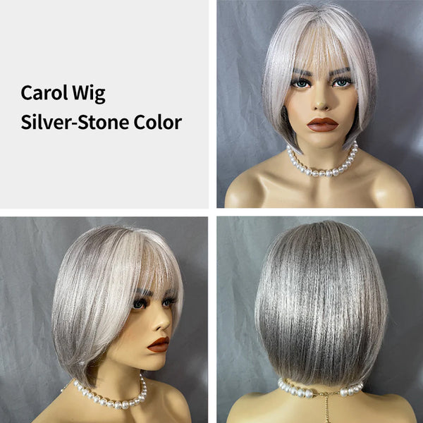 Carol | Classic Bob with Textured Fringe  (Basic Cap)