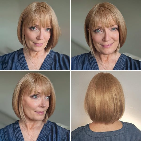 Carol | Classic Bob with Textured Fringe |Synthetic Wig (Mono Crown)