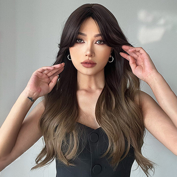 Sophie |Long Ombre Wavy Wig | Synthetic Wigs (Basic Cap)