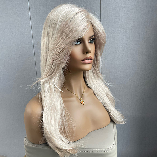 Solina | Long Wig Features Side-Swept Bangs | Synthetic Wig (Basic Cap)