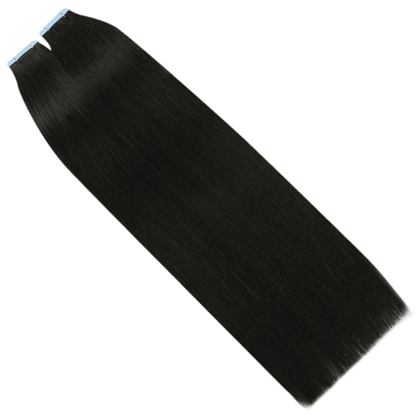 Tape In Hair Extensions 100% Virgin Human Hair Off Black (#1B)