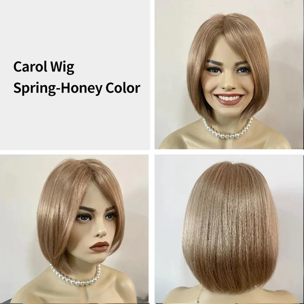 Carol | Classic Bob with Textured Fringe |Synthetic Wig (Mono Crown)