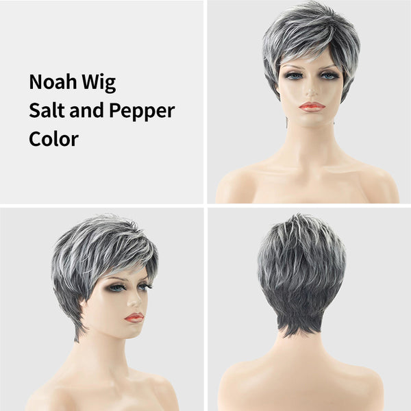 Noah | Straight Layer | Short Synthetic Wigs (Basic Cap)