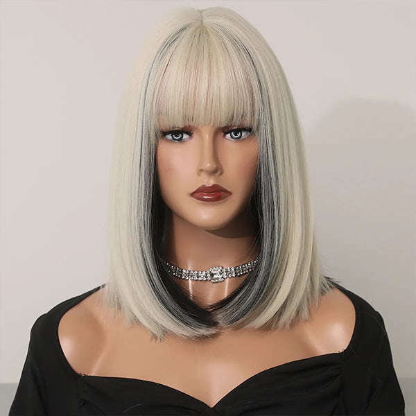 Beth | Bob With Bangs | Straight Synthetic Wigs