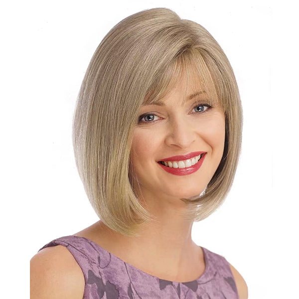 Clare | Classic Bob with Textured Fringe |Synthetic Wig (Mono Crown)