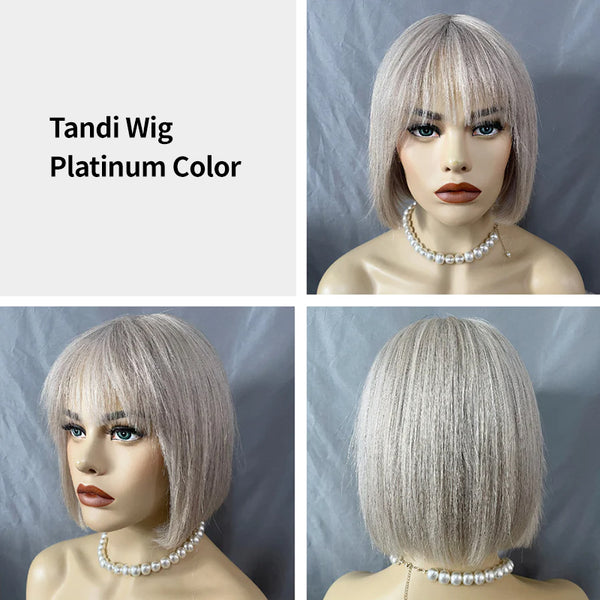 Tandi | Medium Grey | Straight Human Hair Wig