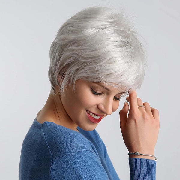Short Pixie Cut Wig 30% Human Hair Wig Mix Heat Resistant Synthetic Wigs - Inner Bellezza