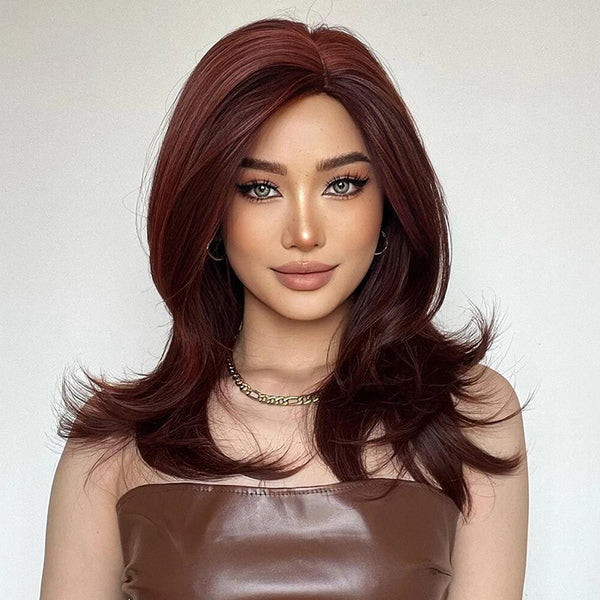 Shoulder Length Layered Synthetic Wigs - Inner Bellezza