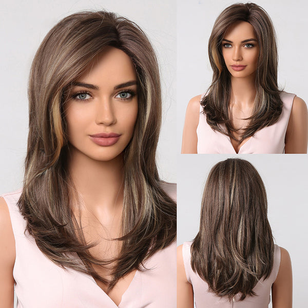 Shoulder Length Layered Synthetic Wigs - Inner Bellezza