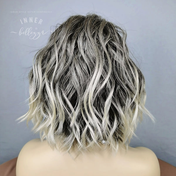 Bevil | Bob Wig With Layers of Soft Waves and Mono Part