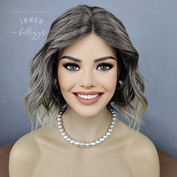 Bevil | Bob Wig With Layers of Soft Waves and Mono Part
