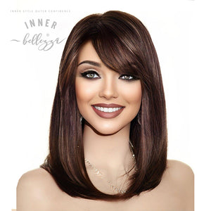 Camille | Layered Synthetic Wig with Bangs | Basic Cap - Inner Bellezza