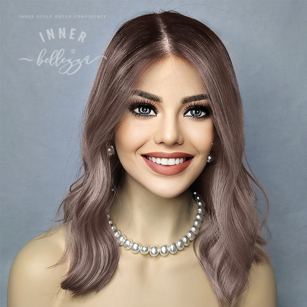 Lottie | 16'' Lace Top Wig | Rose Gold Balayage