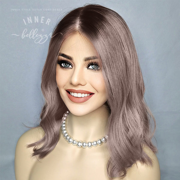 Lottie | 16'' Lace Top Wig | Rose Gold Balayage
