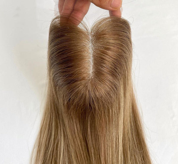 8" X 8" Lace Top European Human Hair Topper (18'') - Inner Bellezza