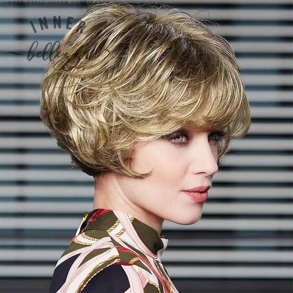 Britt | Wavy Feathered Layers | Short Synthetic Wig (Basic Cap)